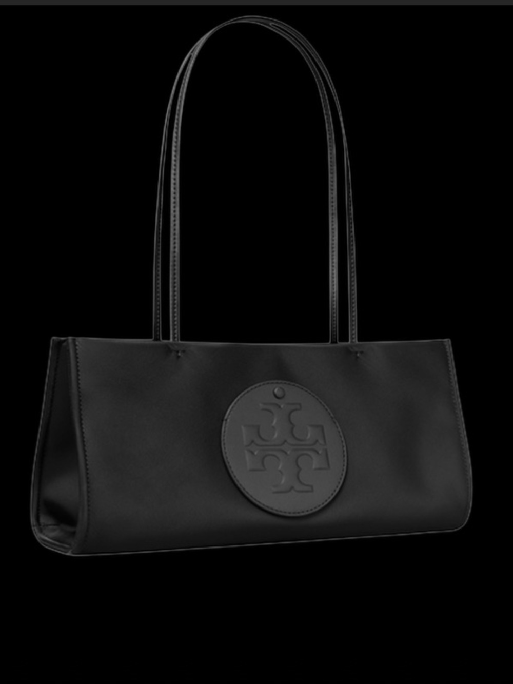 Tory Burch Black Ella East-West Shoulder Tote